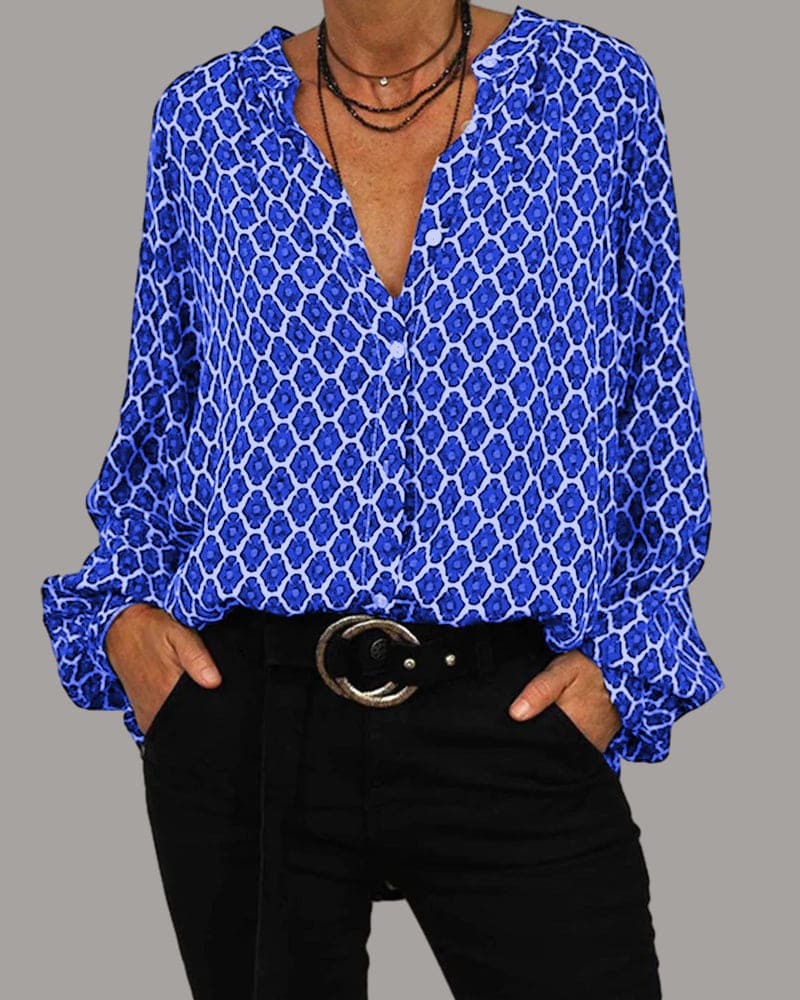 Rosa™ | Blusa Midi de V-neck Relajada