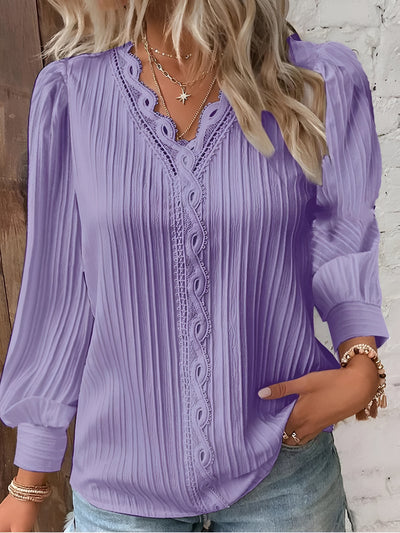 Lucia™ | Blusa de Chifón con Detalles de Encaje