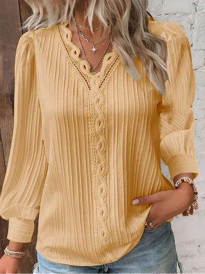 Lucia™ | Blusa de Chifón con Detalles de Encaje