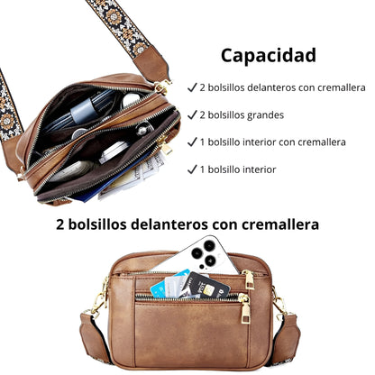 Francisca™ - Bolso de Hombro de Cuero Refinado