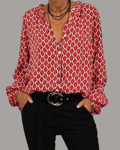 Rosa™ | Blusa Midi de V-neck Relajada
